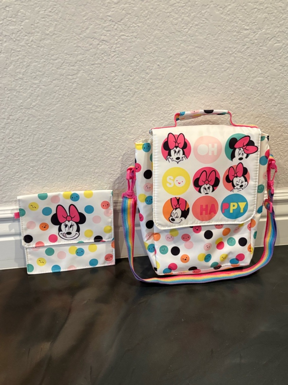 Disney Minnie Mouse White Polka Dot Insulated Beach Bag Cruise Travel Tote